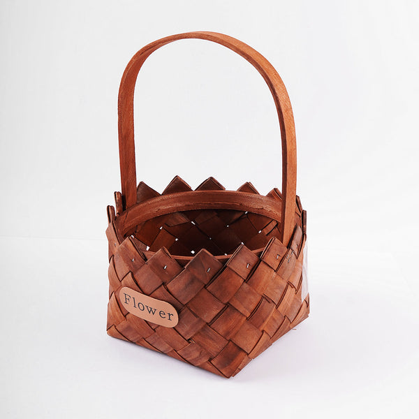 Handmade Flower Basket Gift Basket 2 Pcs Set With Handle